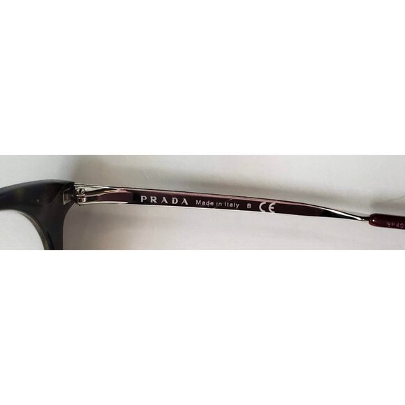 PRADA VPR 13U 2AU-101 50 18 140 EYEGLASSES TORTOISE SILVER FRAME MADE IN ITALY - Picture 8 of 10